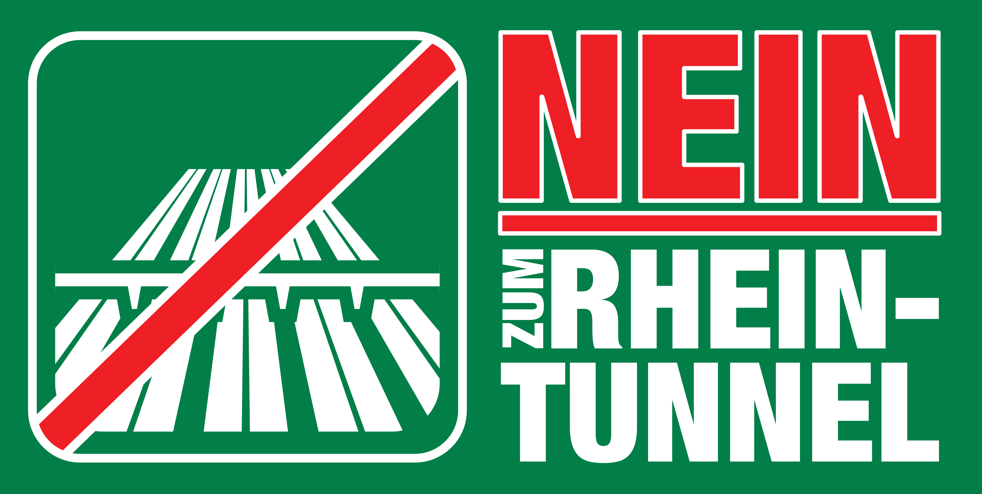 Logo mit dem Text "Nein zum Rheintunnel"